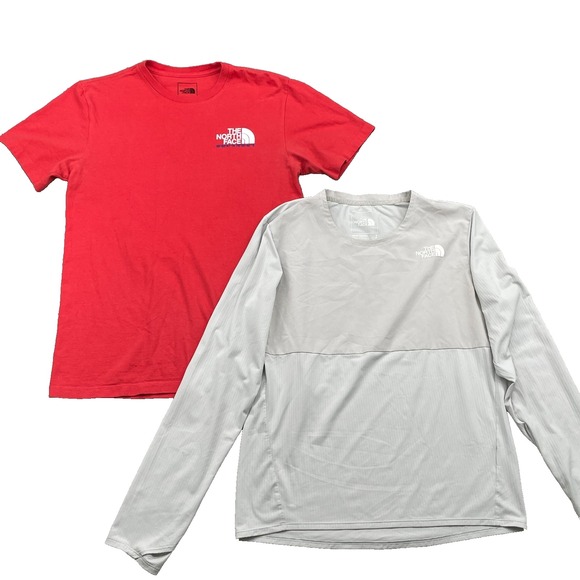 North Face T-Shirt Lot of 2 Men's Small Running Thumbhole Gorpcore Travel Hiking - Picture 1 of 15
